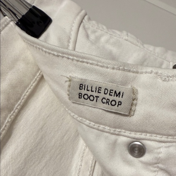 Women's Cropped Raw Hem White Jeans - 27 - Picture 5 of 5